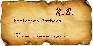 Maricsics Barbara névjegykártya