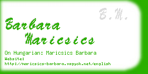 barbara maricsics business card